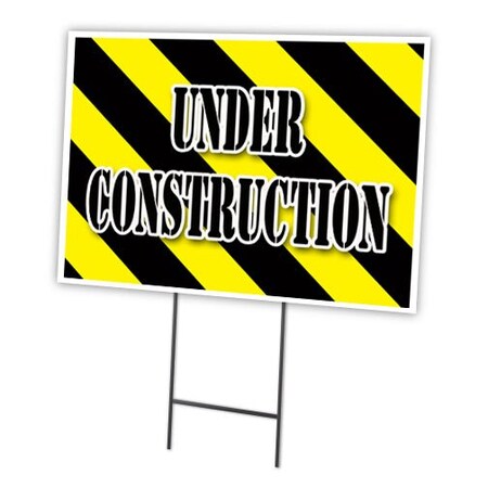 Signmission Under Construction Yard Sign & Stake outdoor plastic coroplast window, C-1824 Under Construction C-1824 Under Construction